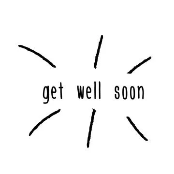 Hand-drawn vector card, a wish to get well. inscription, a wish for recovery. Stock Illustration