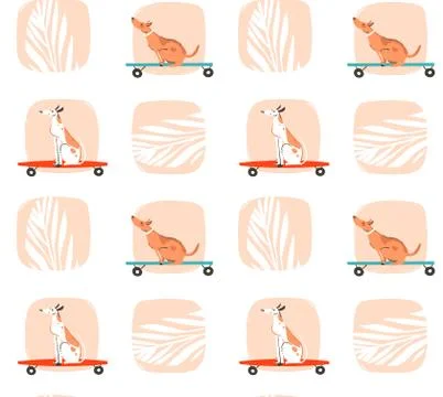 Hand drawn vector cartoon drawing summer time fun seamless pattern illustration Illustrazione stock