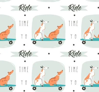 Hand drawn vector cartoon drawing summer time fun seamless pattern illustration Stock Illustration