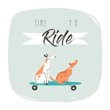 Hand drawn vector cartoon drawing summer time fun illustration poster with Stock Illustration