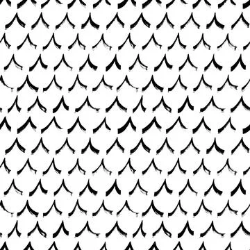 Hand drawn vector check mark seamless pattern. Stock Illustration