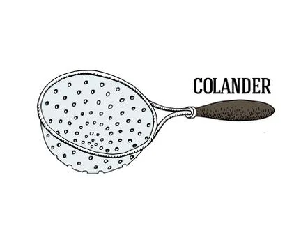 Hand drawn vector colander Stock Illustration