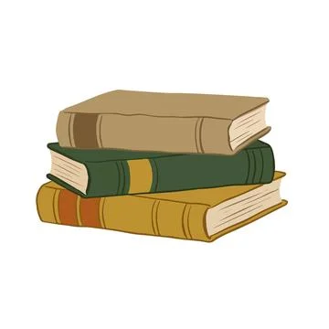 Hand-drawn vector collection of old books Stock Illustration