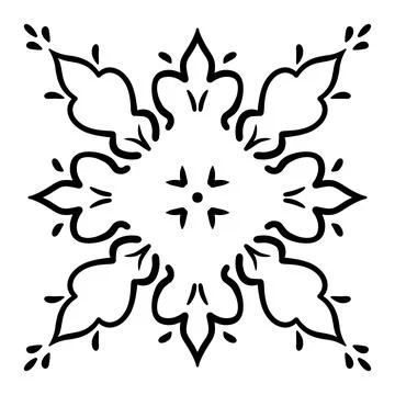Hand drawn vector design symmetrical floral motifs and geometric patterns Illustrazione stock