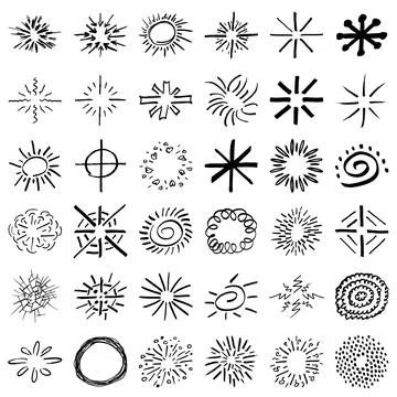 Hand drawn vector doodle design graphic elements. 스톡 일러스트