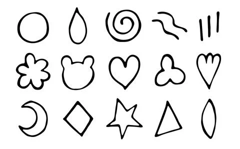 Hand drawn vector doodle elements set black line art Stock Illustration