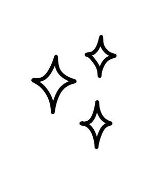 Hand drawn vector doodle style stars, line art abstract graphic elements br.. Stock Illustration