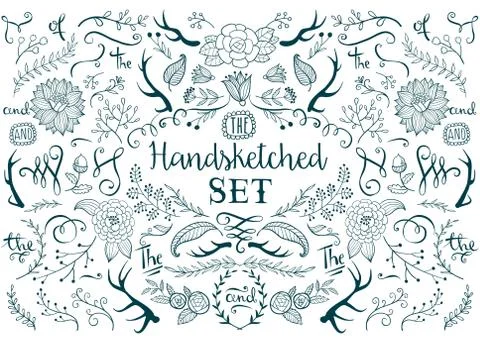 Hand drawn vector elements Stock Illustration