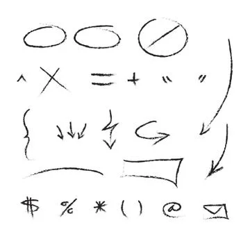 Hand drawn vector elements pack - arrows etc 库存插图