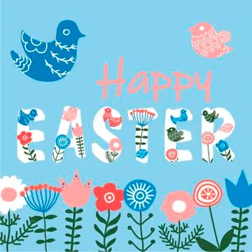 Hand drawn vector ethnic greeting Easter card Stock Illustration