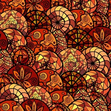 Hand drawn vector ethnic seamless pattern Stock Illustration