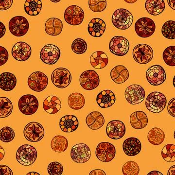 Hand drawn vector ethnic seamless pattern 스톡 일러스트