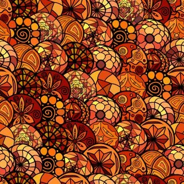 Hand drawn vector ethnic seamless pattern Stock Illustration