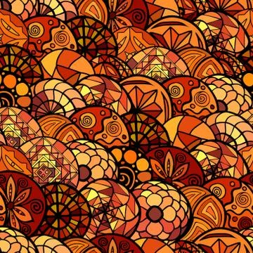 Hand drawn vector ethnic seamless pattern Stock Illustration