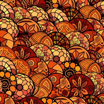 Hand drawn vector ethnic seamless pattern Illustrazione stock