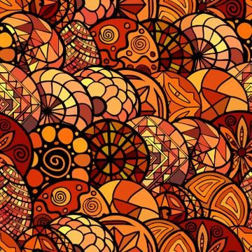 Hand drawn vector ethnic seamless pattern Stock Illustration