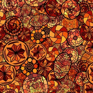 Hand drawn vector ethnic seamless pattern 스톡 일러스트
