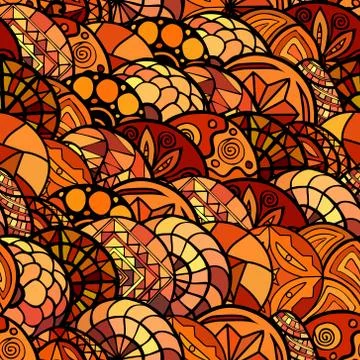 Hand drawn vector ethnic seamless pattern Stock Illustration