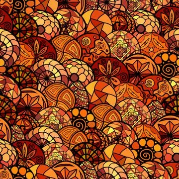 Hand drawn vector ethnic seamless pattern Stock Illustration