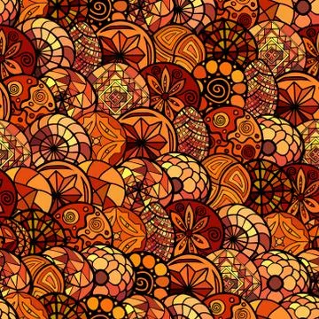 Hand drawn vector ethnic seamless pattern Stock Illustration