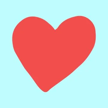 Hand drawn vector flat illustration of heart Stock Illustration