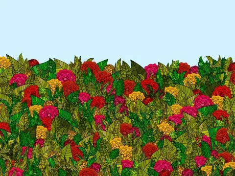 Hand drawn vector floral background Stock Illustration