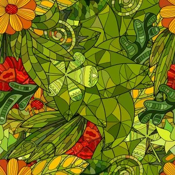 Hand drawn vector floral seamless pattern 스톡 일러스트