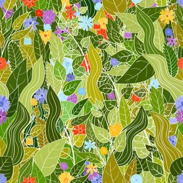 Hand drawn vector floral seamless pattern Illustrazione stock