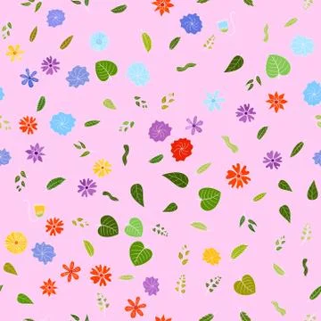 Hand drawn vector floral seamless pattern Illustrazione stock