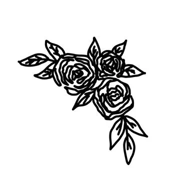 Hand drawn vector flower drawing. Decorative elements for design. Isolated on a Stock Illustration