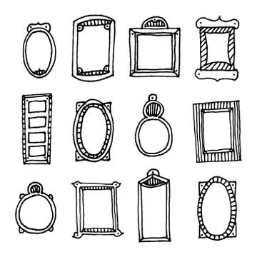 Hand drawn vector frame set Stock-Illustration