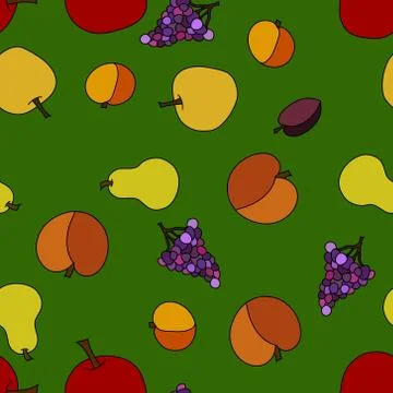 Hand drawn vector fruit seamless pattern Stockillustratie