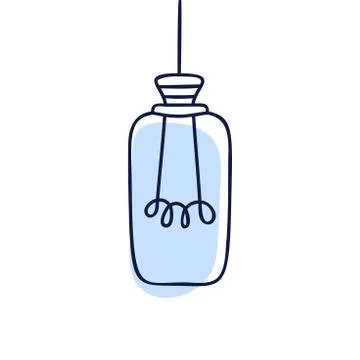 Hand drawn vector geometric loft lamps. Edison lamps and modern sketch. Vinta Stock Illustration
