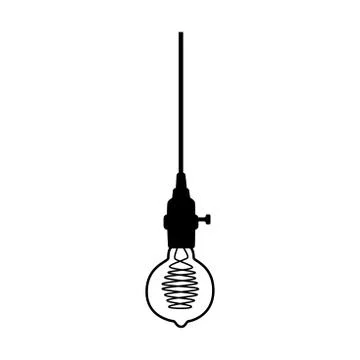 Hand drawn vector geometric loft lamp. Line style vector Stock Illustration