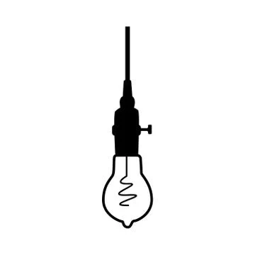 Hand drawn vector geometric loft lamp. Line style vector Stock Illustration