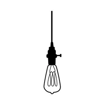 Hand drawn vector geometric loft lamp. Line style vector Stock Illustration
