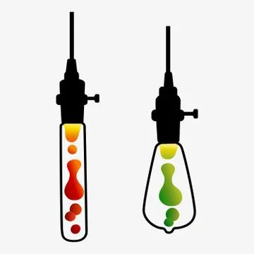 Hand drawn vector geometric loft lava lamp. Line style vector. Stock Illustration