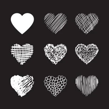 Hand drawn Vector heart Stock Illustration