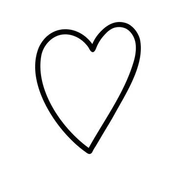 Hand drawn vector heart. Romantic doodle illustration Stock Illustration