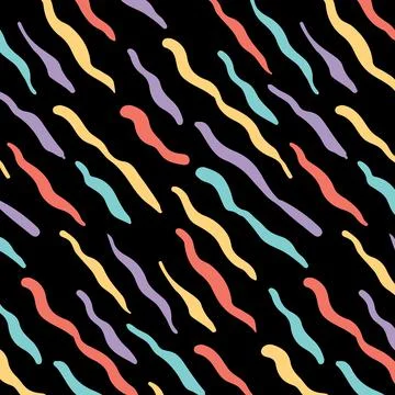 Hand drawn vector illustration of abstract memphis tiger pattern. Stock Illustration