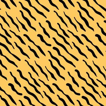 Hand drawn vector illustration of abstract tiger pattern. Stock Illustration