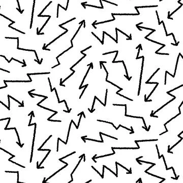 Hand drawn vector illustration of arrow pattern on white background. Illustrazione stock