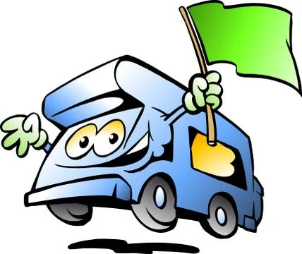 Hand-drawn vector illustration of an auto camper Stock Illustration