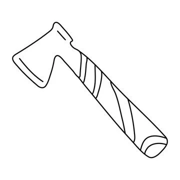 Hand drawn vector illustration of a axe in doodle style イラスト素材