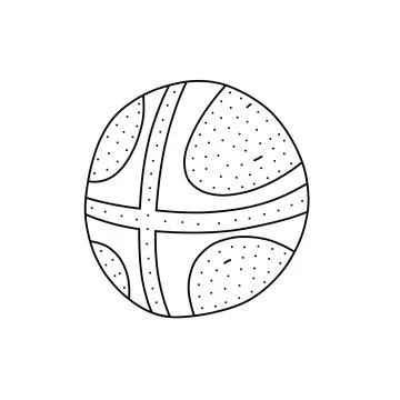 Hand drawn vector illustration of a ball in doodle style. Cute illustration o Stock Illustration