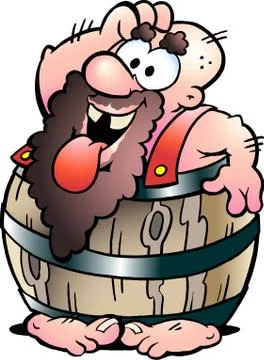 Hand-drawn vector illustration of an barrel man Stock Illustration