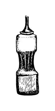 Hand drawn vector illustration of bbq sauce bottle. Stock Illustration