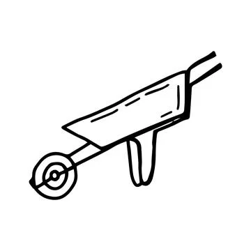 Hand drawn vector illustration of a beautiful metal truck with handles for ga Stock Illustration