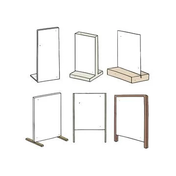 Hand drawn vector illustration of blank advertising banner stand, display Stock Illustration