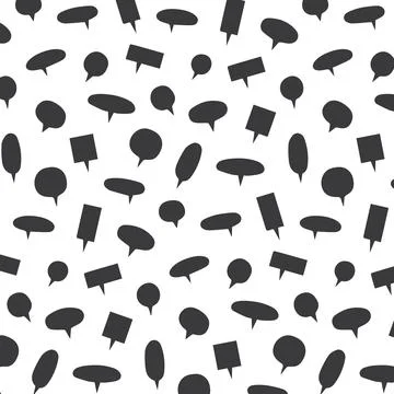 Hand drawn vector illustration of blank speech bubbles pattern. Stock Illustration
